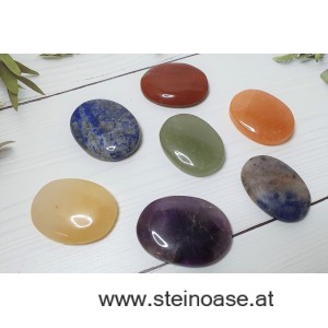 7 Chakra Set ovale Steine 